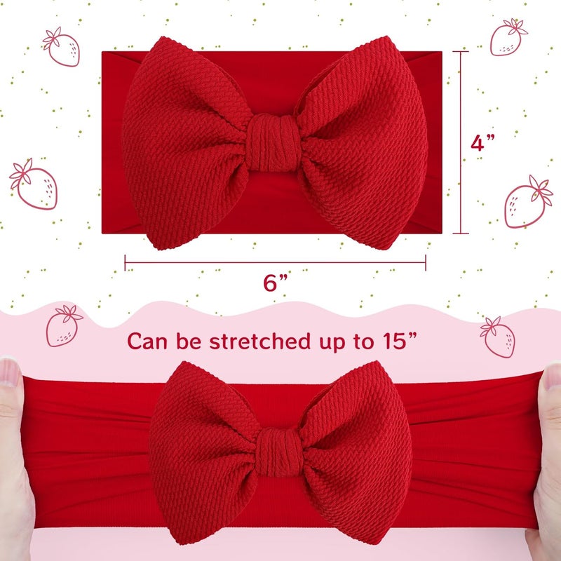 ONENINEDREAM 2 Pcs Baby Girl Headbands Summer Outfits 6’’ Fruit Hair Bows Watermelon Hair Accessories for Newborn Infant Toddler Girls Clothes - Image 4